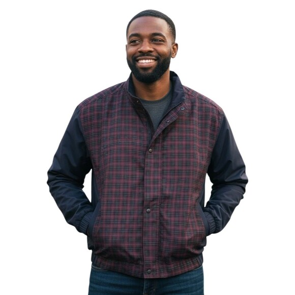 Forresters Rainshedder Jacket Mens Large Plaid Shell Water Repellent Made USA - Picture 1 of 14